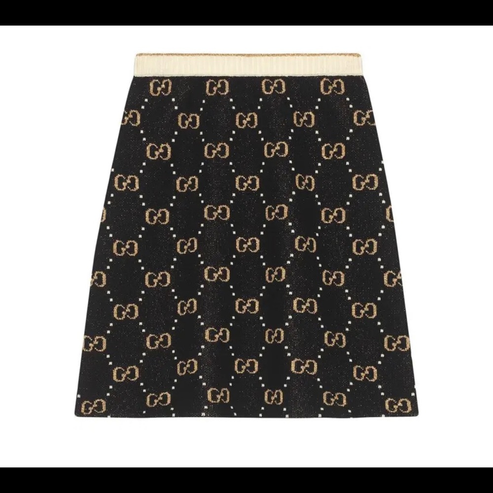 Gucci GG Pattern knit A-Line Skirt, size XS